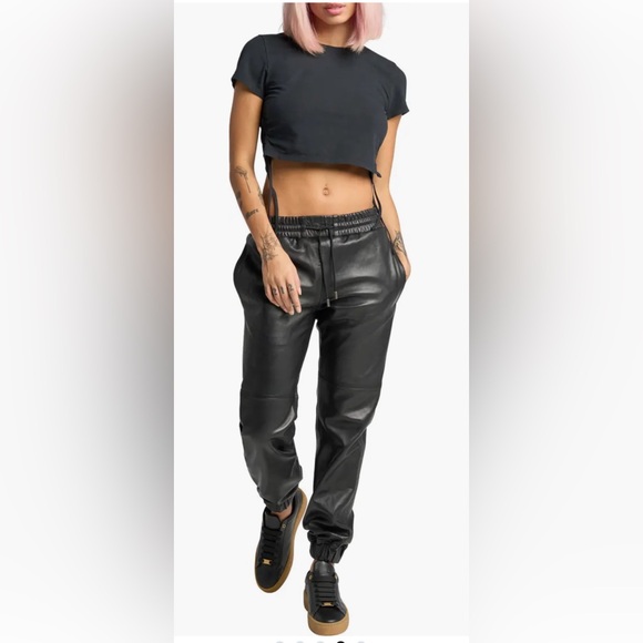 LITA by Ciara Leather Joggers NWT Large - Picture 4 of 12